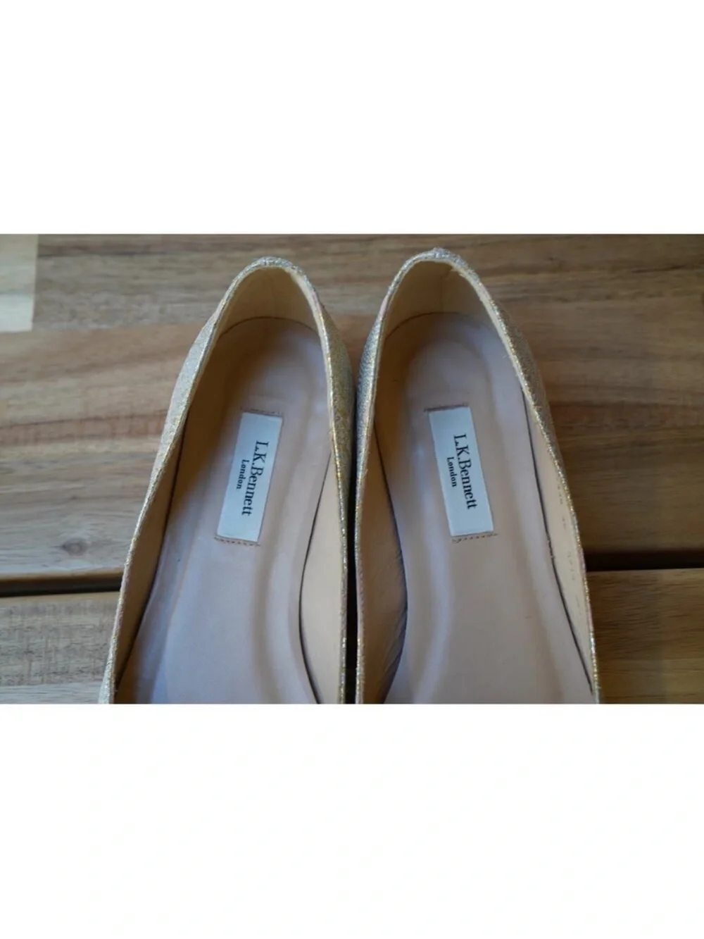 LK Bennett Pink and Gold Embellished Pointed Toe Flats